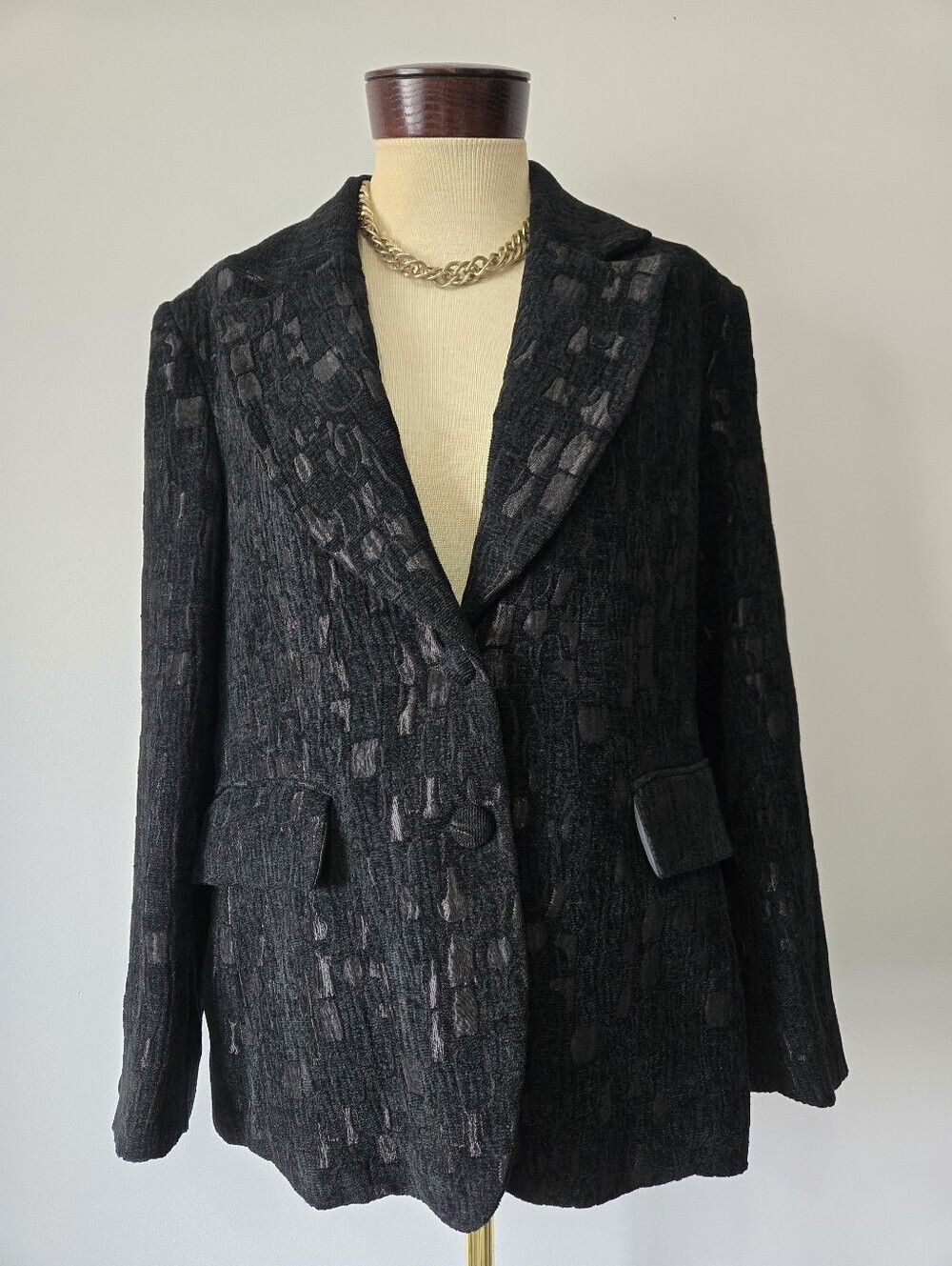 Lorenzo Di Pontti Textured Black Blazer. Size 50- XL